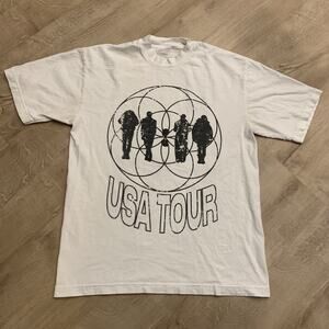 Chris Brown USA Tour 11:11 2024 White Heavyweight Graphic T-Shirt Men's Medium M